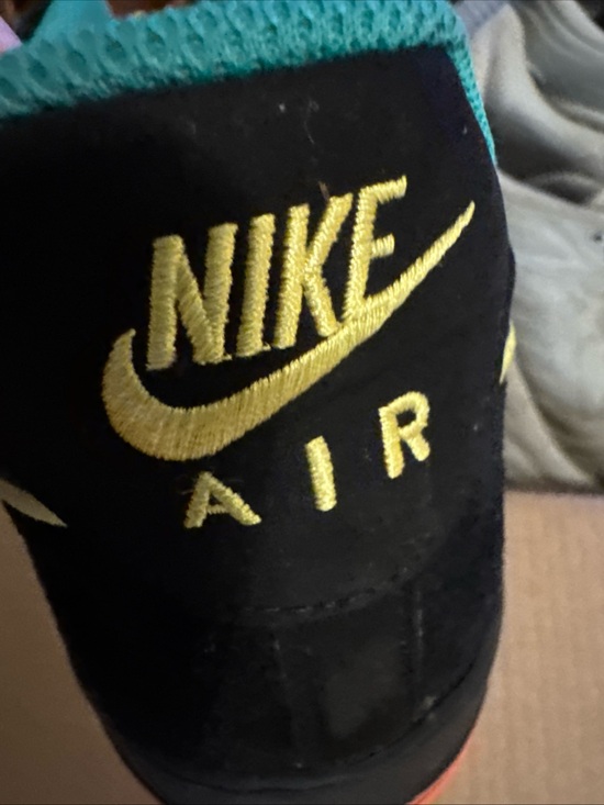 Nike Air Force 1 \'07 Black Suede Neon color pops sz 13 Retro LV8 peace & love main image 11